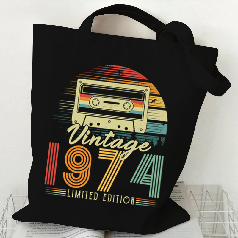Women'S Vegan Bags - Kadın Çanta Vintage 1974 Kanvas Alışveriş