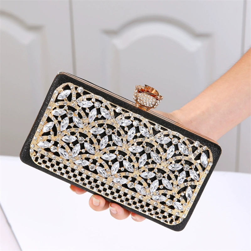 Women Bags Dubai - Lüks Elmas Metal Çerçeveli Abiye Çantası