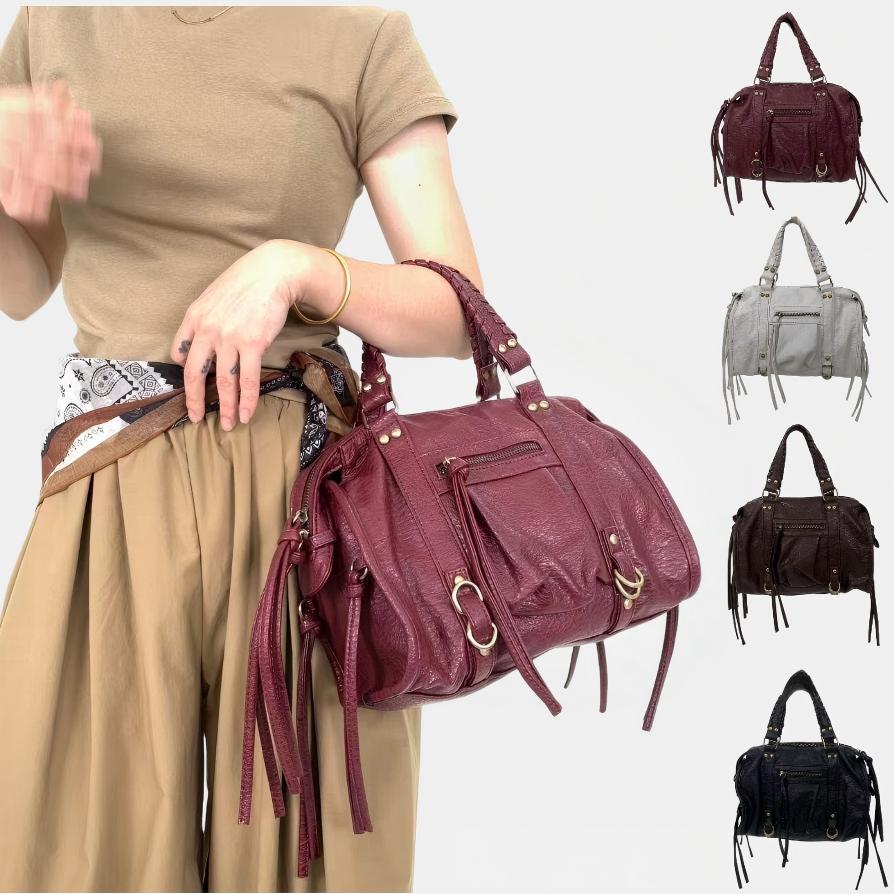 Women Bags Polene - Bayanlar için retro motosiklet çantası, çorak