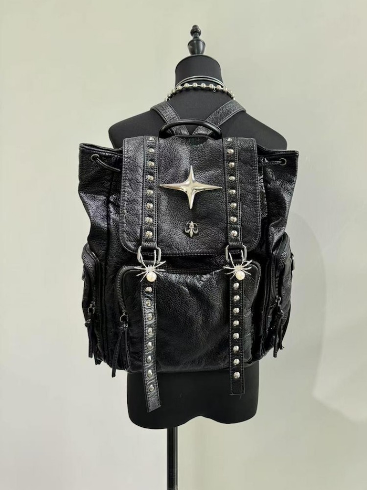 Women'S Vegan Bags - Gotik Punk PU Deri omuzdan askili