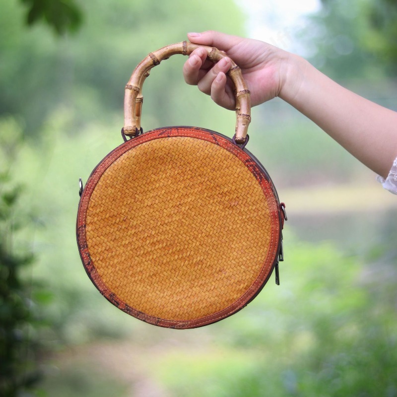 Yuvarlak Bambu Dokuma Xiangyun - Women Bags Purses incelemesi ve fiyatı